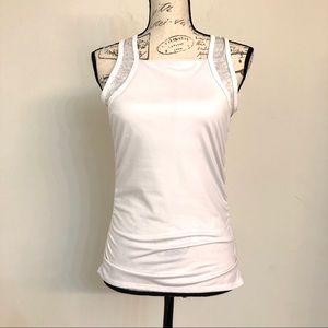 Soybu White Bombshell Mesh Trim Tank